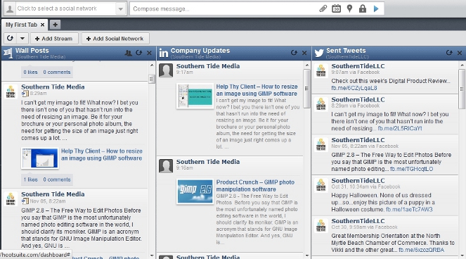 example hootsuite dashboard